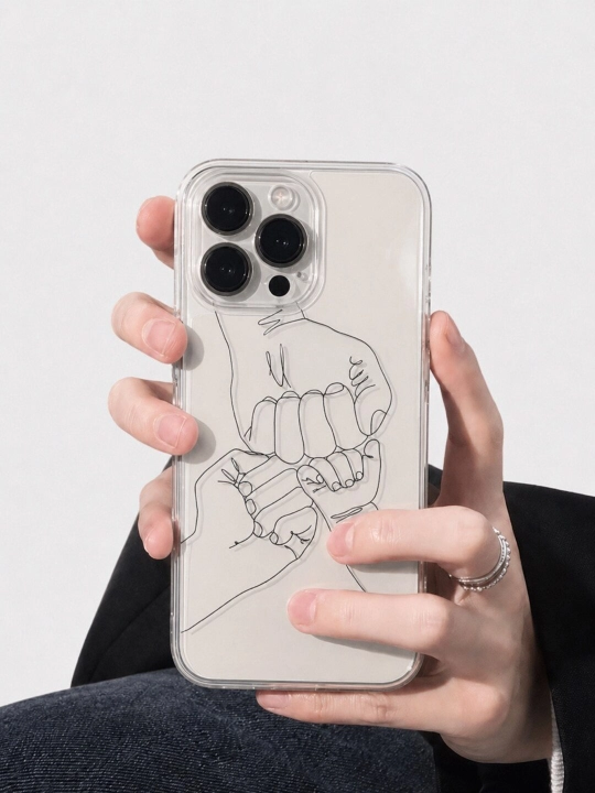 IPhone 17, 16, 15, 14, 13, 12, 11 modellari uchun printli shaffof g'ilof - 