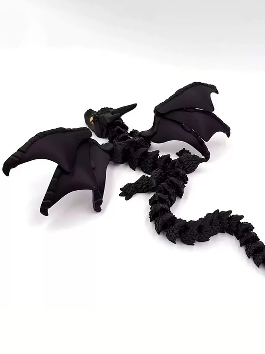 Крылатый дракон с большими рогами, реалистичная 3D-игрушка с подвижными суставами