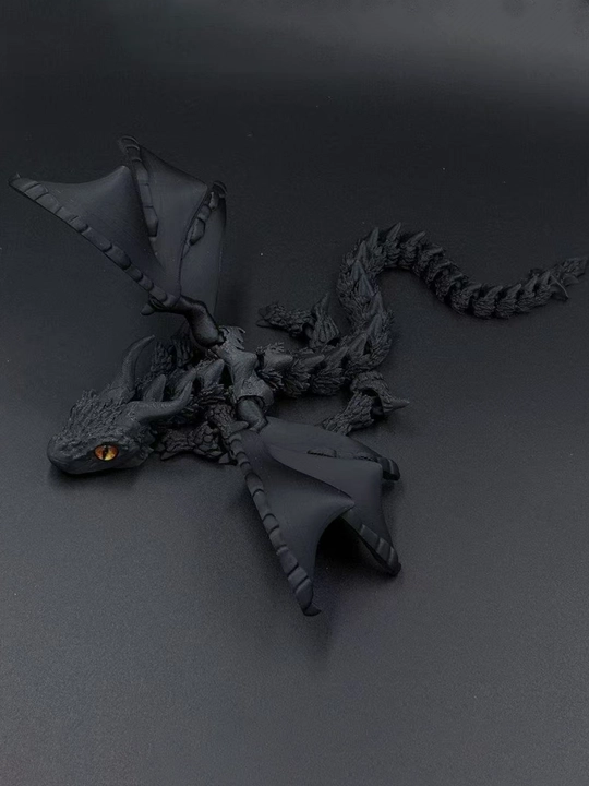 Крылатый дракон с большими рогами, реалистичная 3D-игрушка с подвижными суставами