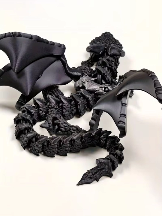 Крылатый дракон с большими рогами, реалистичная 3D-игрушка с подвижными суставами