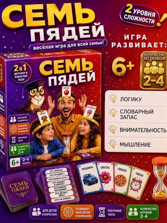Настольная игра Угадай кто для всей семьи "Семь пядей"