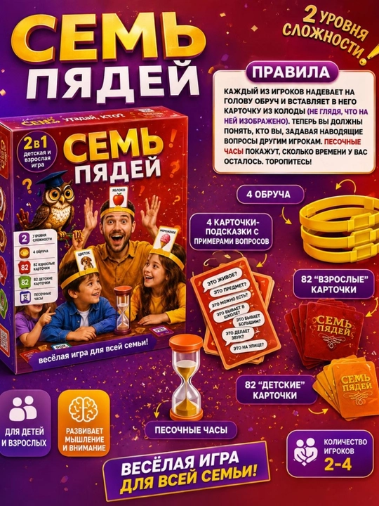 Настольная игра Угадай кто для всей семьи "Семь пядей"