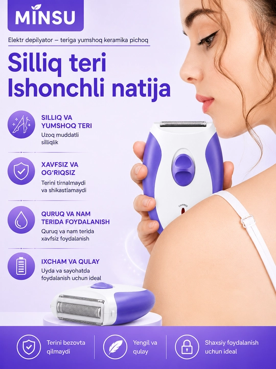 Professional epilyatorlar ayollar va erkaklar uchun, yuz va tana, depilyatsiya apparat