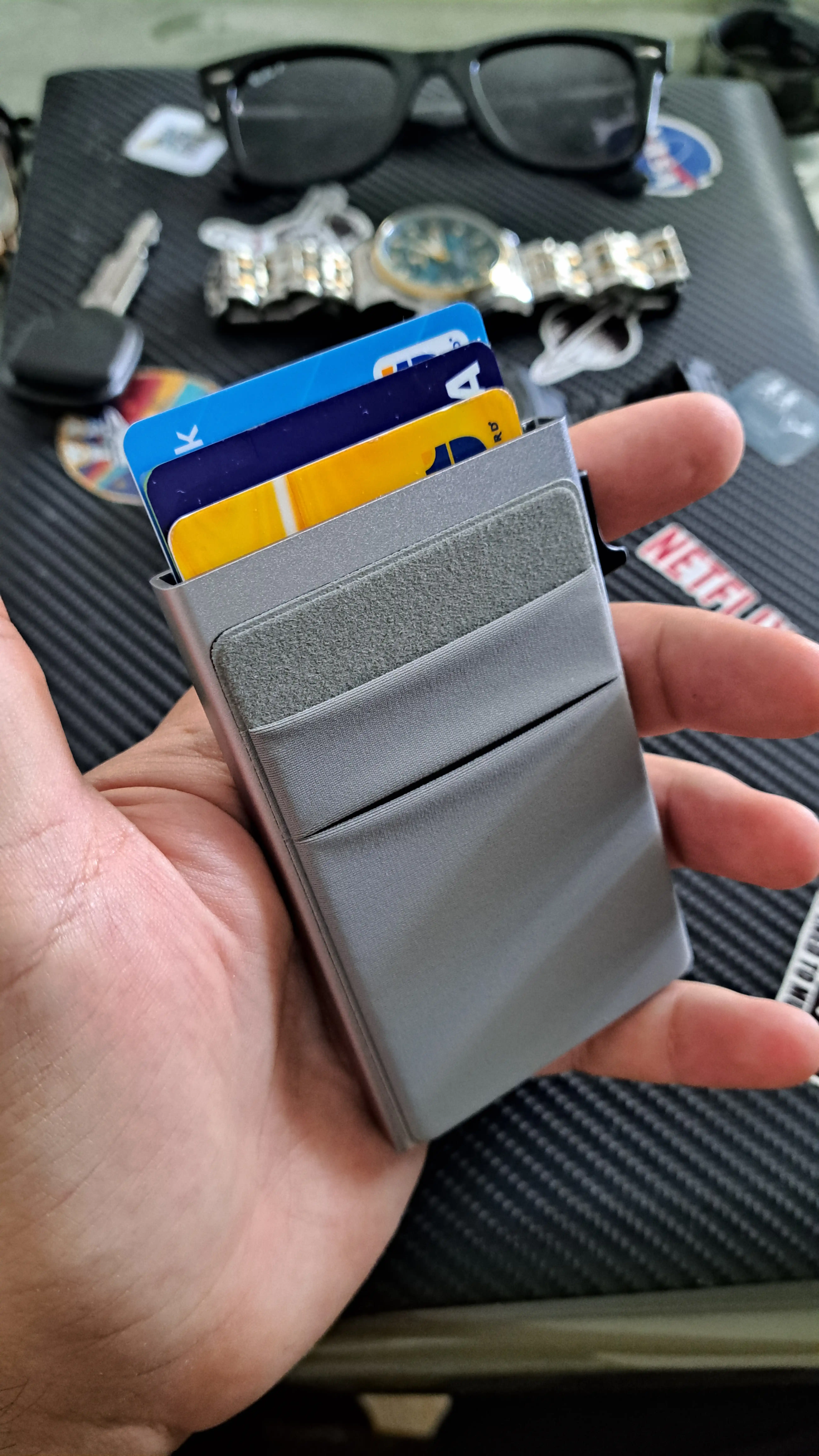 Металлический кардхолдер-RFID-защита, компактный и надежный, тактический, для документов