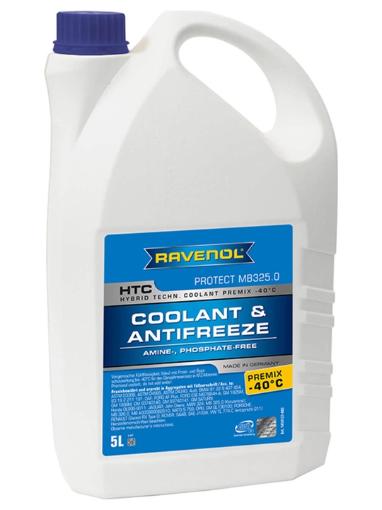 Антифриз RAVENOL HTC Protect MB 325.0 Premix -40C (готовый), 5 литров - 