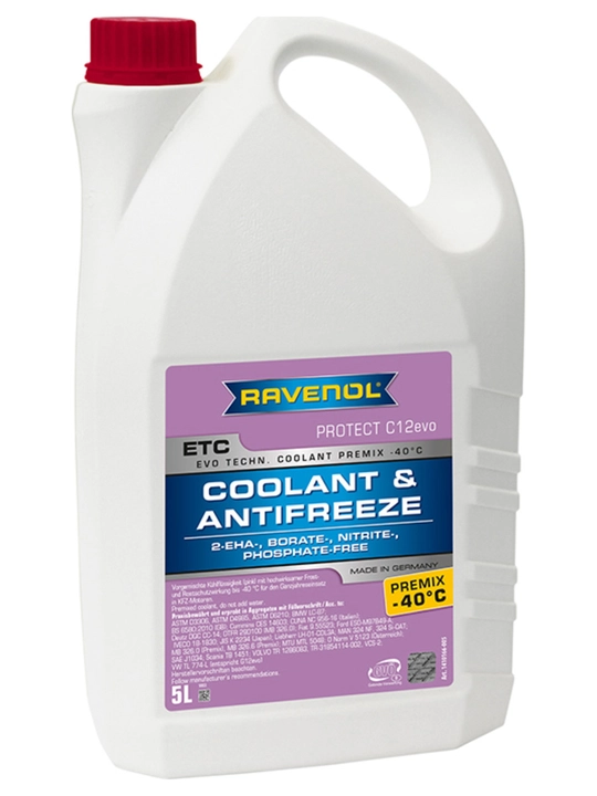 Antifriz RAVENOL ETC Protect C12evo Premix -40C (tayyor), 5 L - 