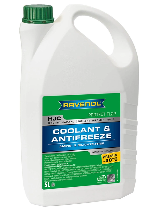 Antifriz RAVENOL HJC Hybrid Japanese Coolant Premix -40C (tayyor), 5 L - 