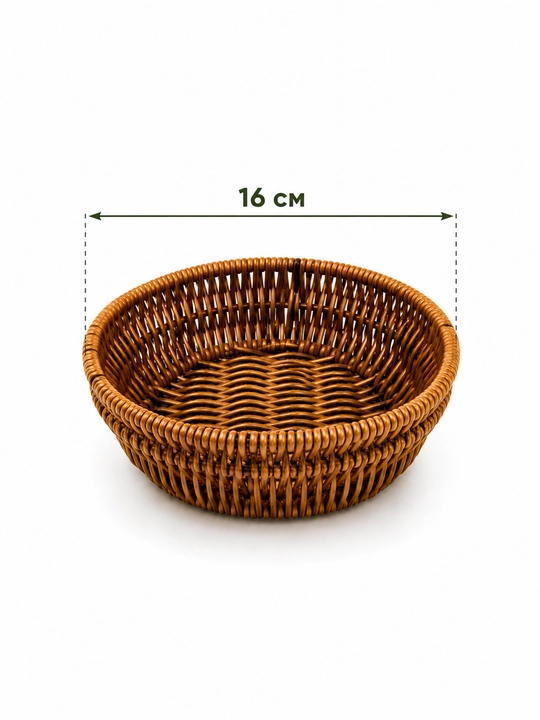 Rattan uslubidagi oval to‘qilgan savat – non, meva va pishiriqlar uchun servis savati