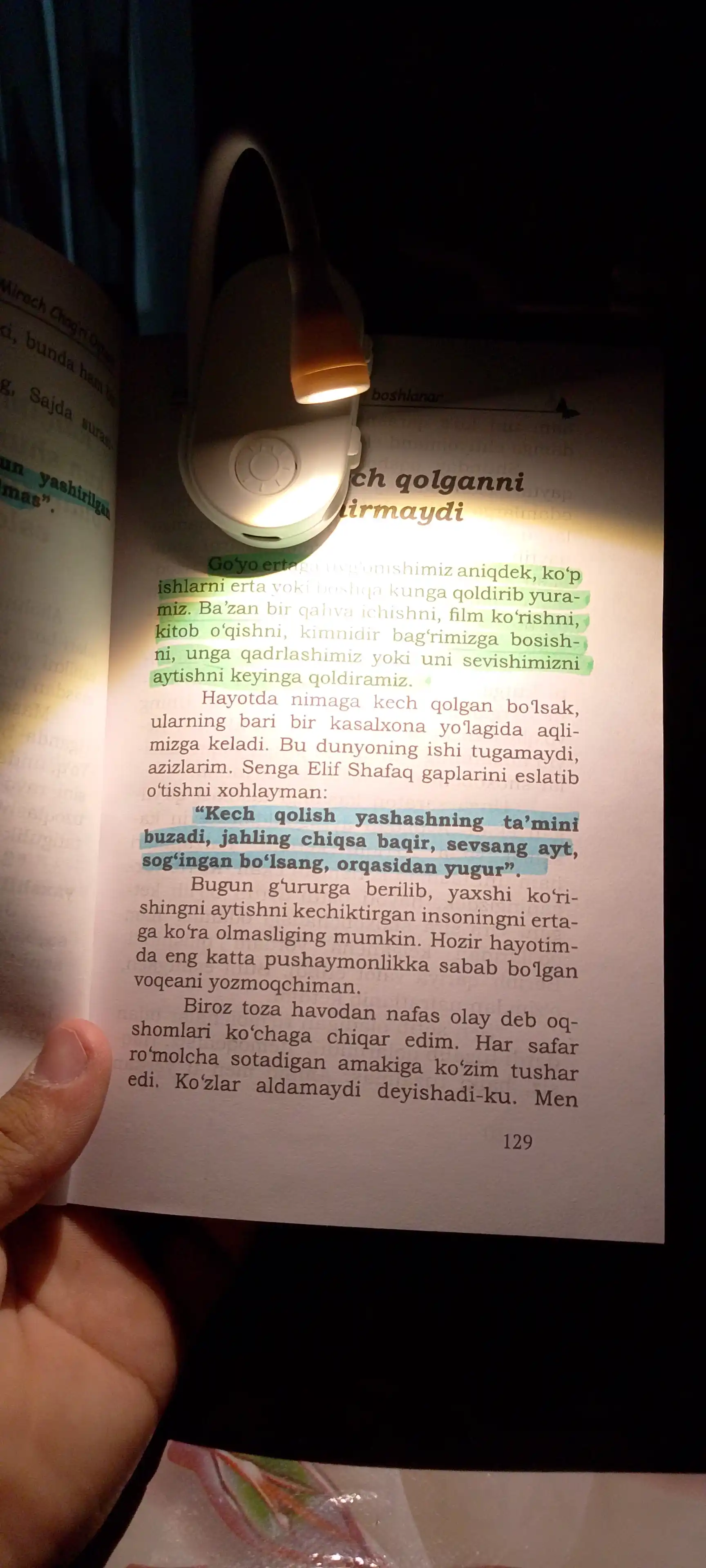 Kitob o‘qish uchun lampa, yoritgich va simsiz yoritgich