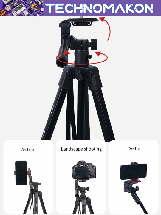 Штатив Jmary KP-2209 с держателем для телефона и фотоаппарата, напольный, 46 - 174 см
