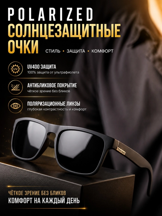 Очки солнцезащитные, поляризованные, ударопрочные, для мужчин и женщин - 