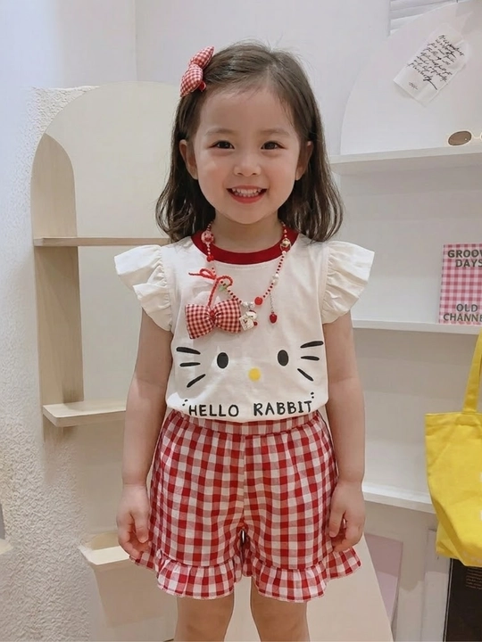 Детская двойка, двойка для девочек, кофта+шорты Hello Kitty - 