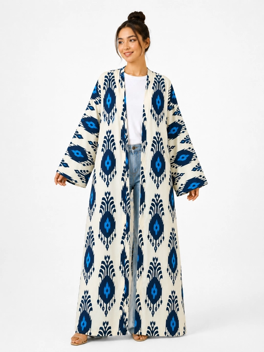 Ayollar uchun milliy abaya, standart o‘lcham, 46-60, material: zig‘ir