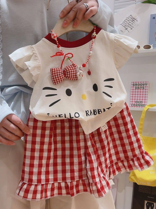 Детская двойка, двойка для девочек, кофта+шорты Hello Kitty