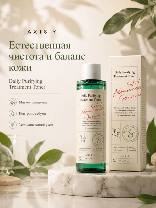 AXIS-Y Daily Purifying Treatment Toner 200 мл — Очищающий BHA Тонер Для Жирной Кожи