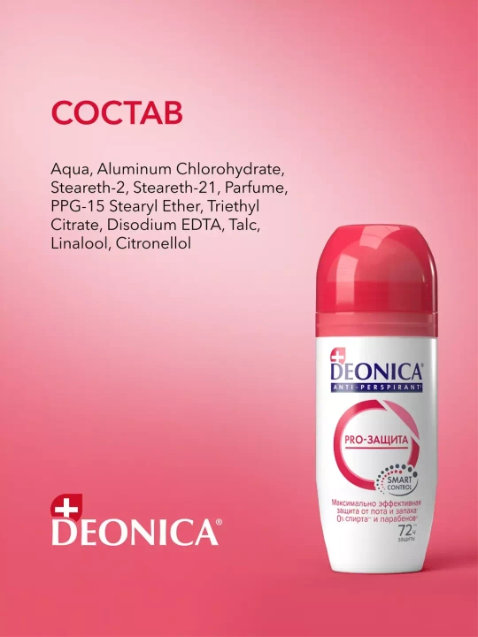 Dezodorant antiperspirant ayollar to'pi deonica PRO-50 ml himoya