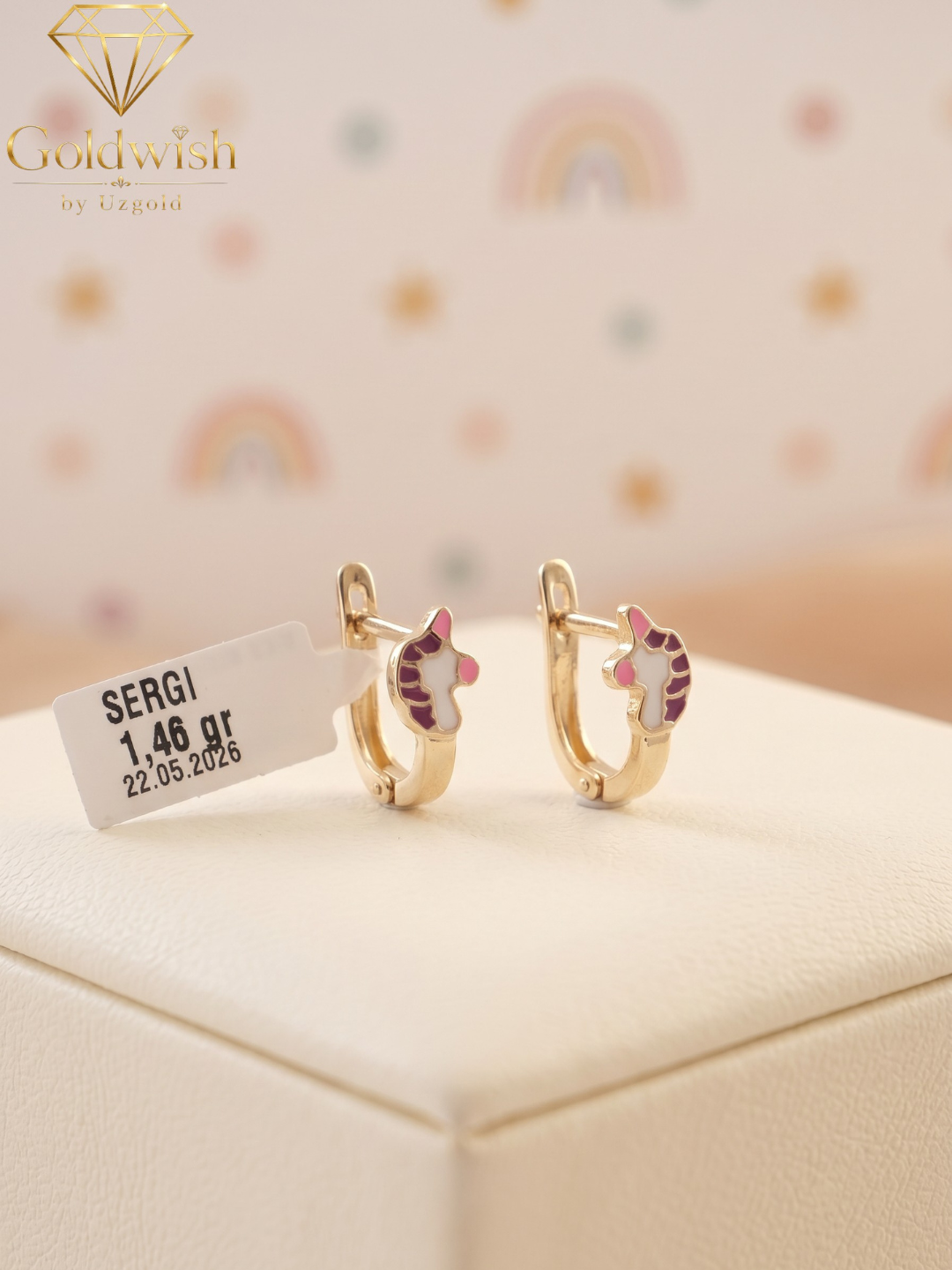 Детские золотые серьги, 1,46 г, золото 585 пробы, GOLDWISH