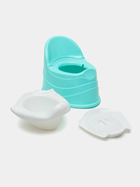 Bolalar uchun plastik garshok-stulcha, orqa suyanchiqli, yechiladigan idishli
