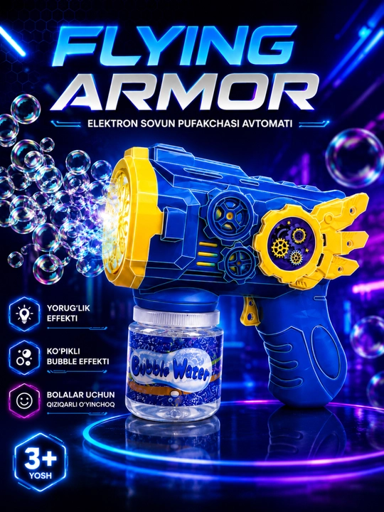 Bubble Gun - Bolalar uchun sovun pufagi generatori - 