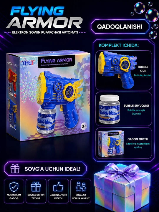 Bubble Gun - Bolalar uchun sovun pufagi generatori