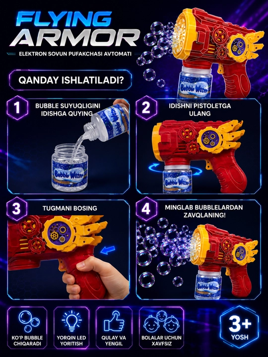 Bubble Gun - Bolalar uchun sovun pufagi generatori