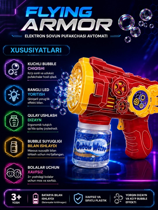 Bubble Gun - Bolalar uchun sovun pufagi generatori