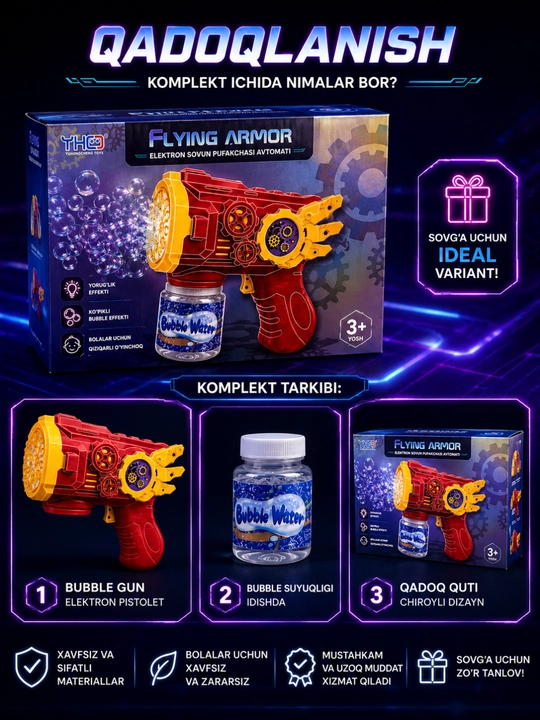 Bubble Gun - Bolalar uchun sovun pufagi generatori