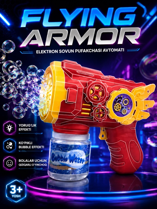 Bubble Gun - Bolalar uchun sovun pufagi generatori - 