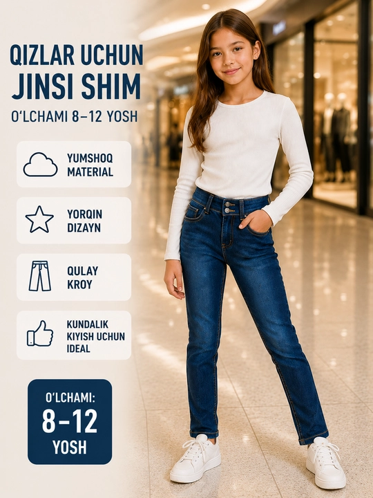 Qizlar uchun jinsi shimlar - 