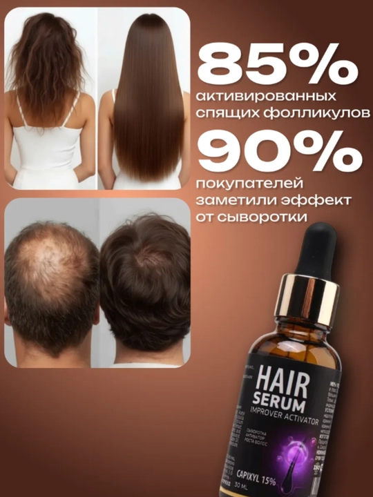 Сыворотка для роста волос и бороды Capixyl 15% AYA, от выпадения и облысения, 30 мл