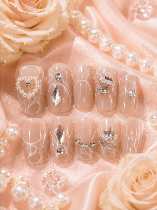 Накладные ногти для женщин, press on nails, набор дизайнерских искусственных ногтей - 