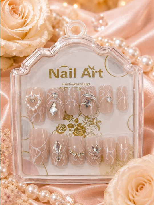 Накладные ногти для женщин, press on nails, набор дизайнерских искусственных ногтей