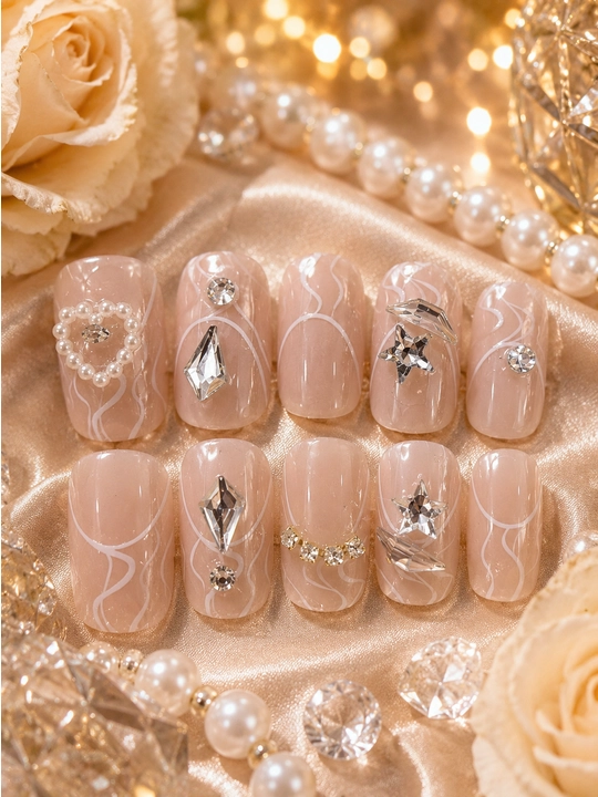 Накладные ногти для женщин, press on nails, набор дизайнерских искусственных ногтей