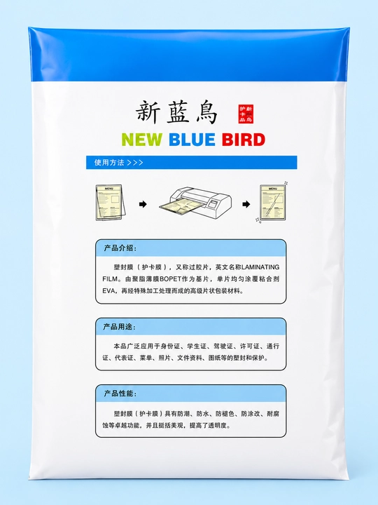 Пленка для ламинирования New Blue Bird A4 75 мкм, прозрачная для документов