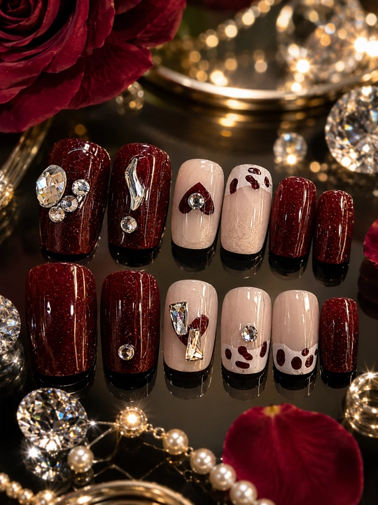 Накладные ногти для женщин, press on nails, набор дизайнерских искусственных ногтей