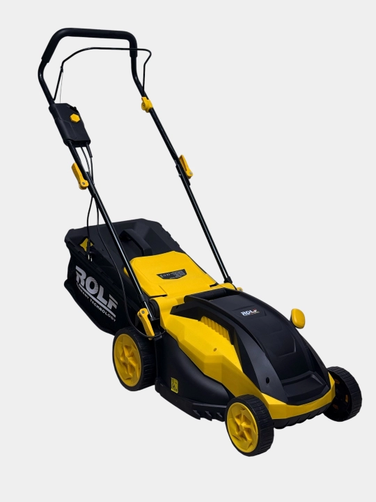 Газонокосилка электрическая ROLF 1600W: ширина 38 см, регулировка высоты 5 уровней, 42 л