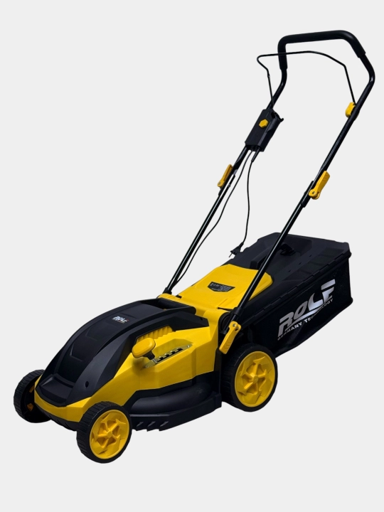 Газонокосилка электрическая ROLF 1600W: ширина 38 см, регулировка высоты 5 уровней, 42 л