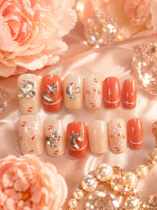 Накладные ногти для женщин, press on nails, набор дизайнерских искусственных ногтей