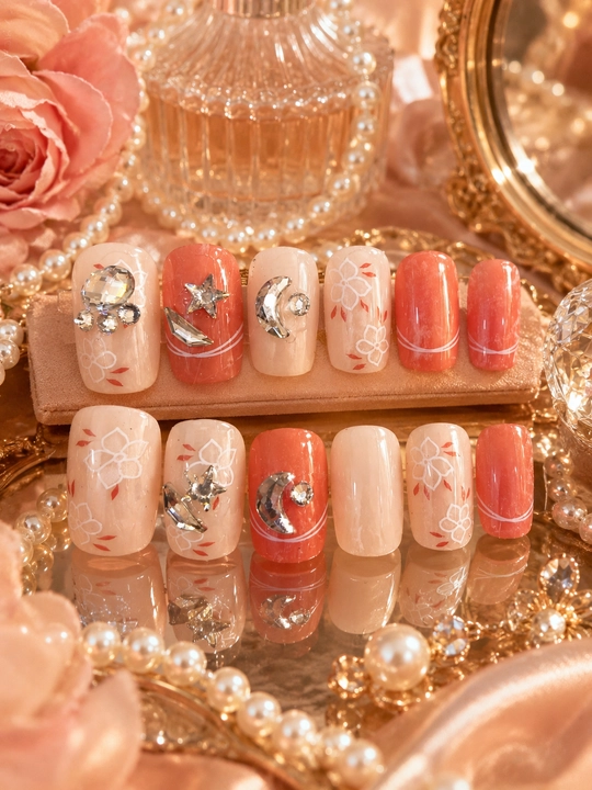 Накладные ногти для женщин, press on nails, набор дизайнерских искусственных ногтей