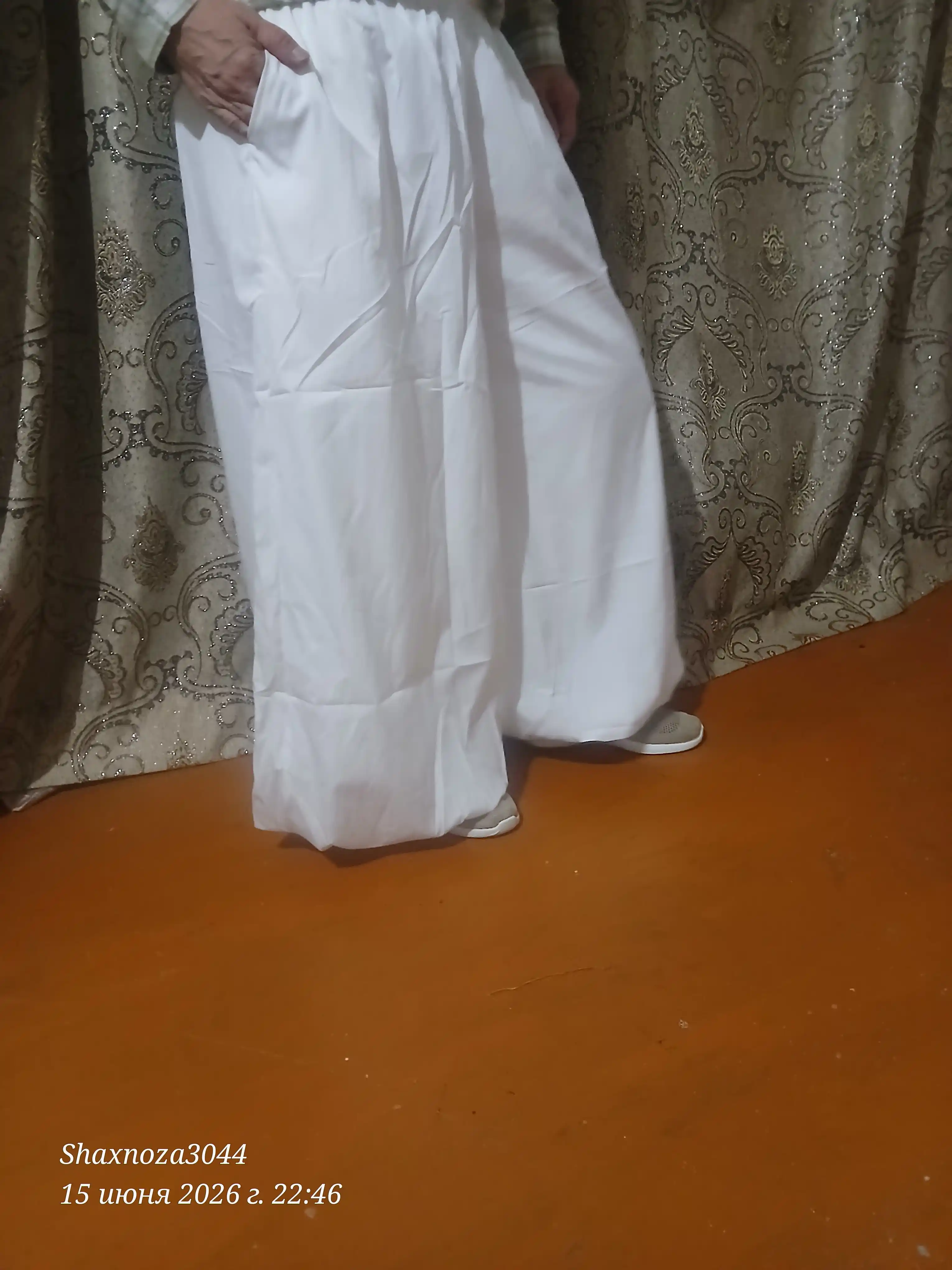 Ayollar uchun keng palacco shim, hajmdor fasonda