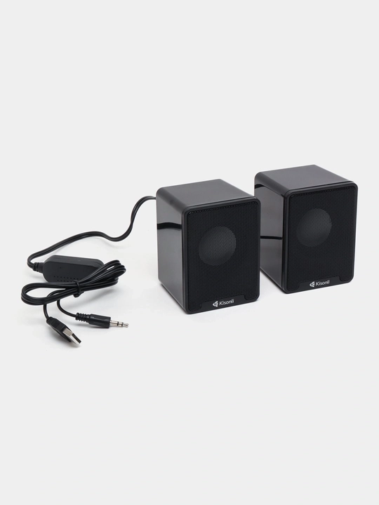 Колонки Kisonli K100 USB AUX для компьютера и ноутбука, стерео акустика