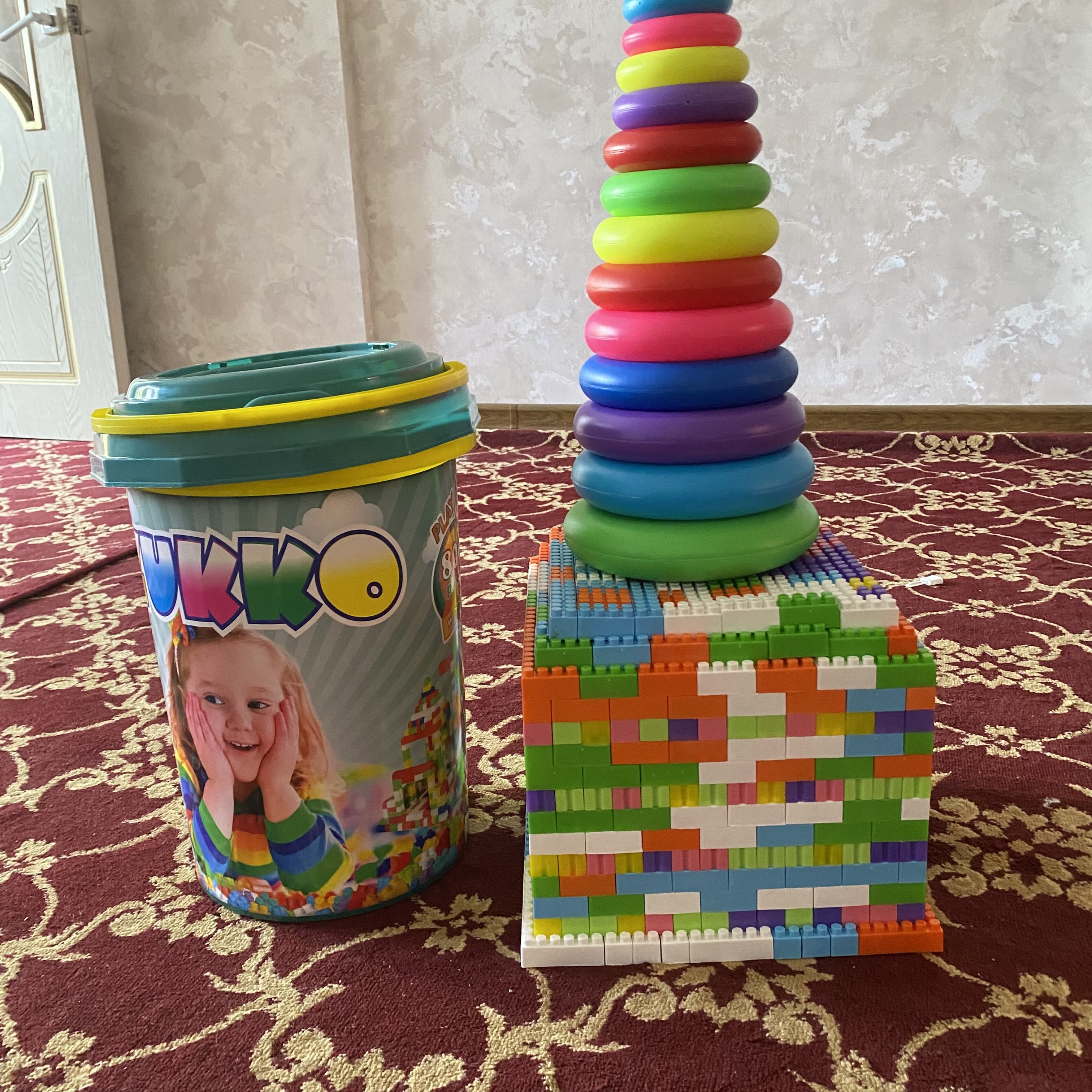 Конструктор для детей в ведрах, развивающая игра, конструктор Лего
