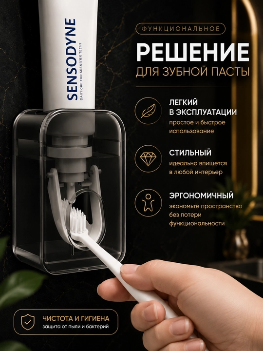 Автоматический выдавливатель зубной пасты, дозатор для ванной комнаты, ABS