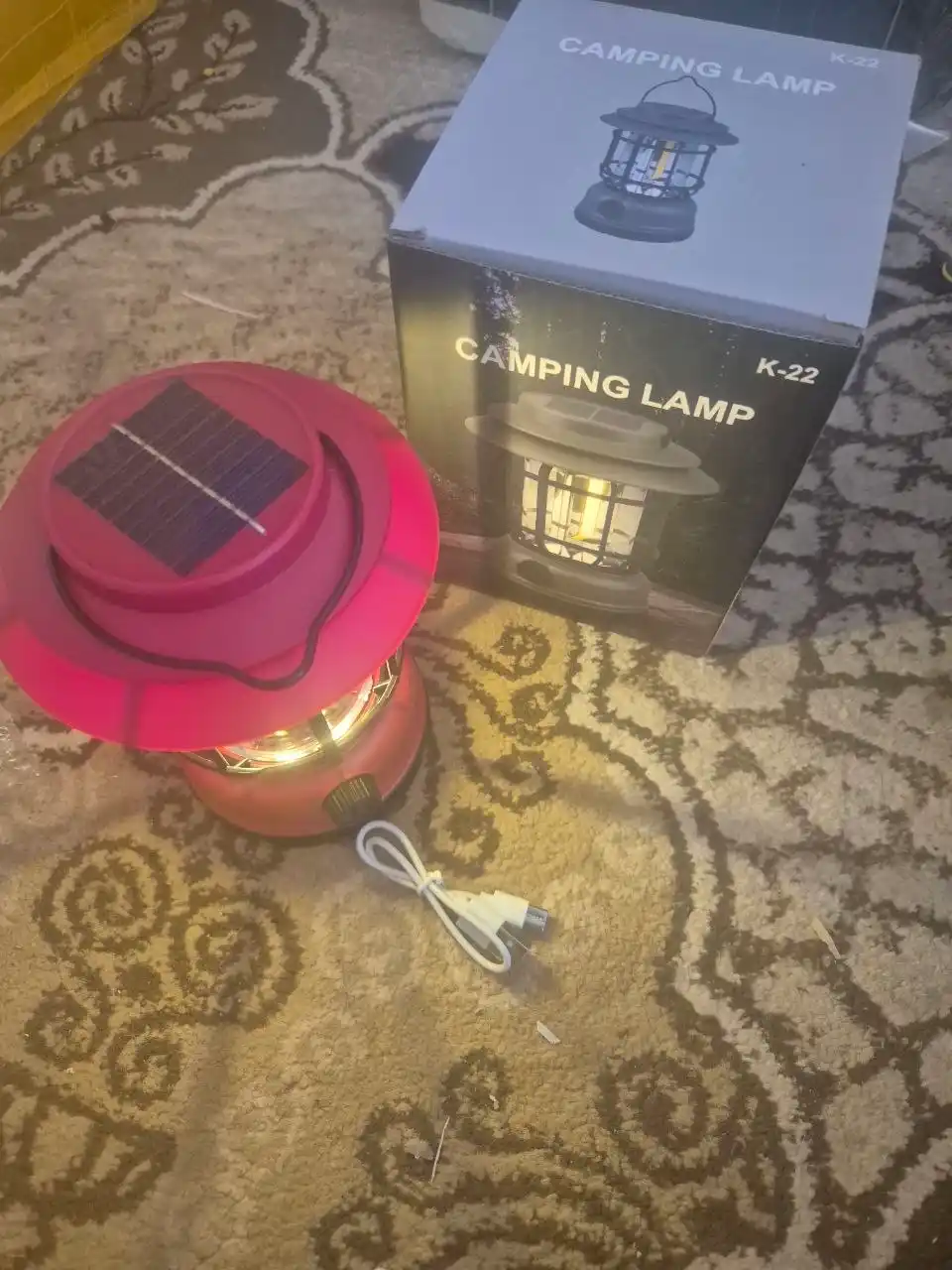 Camping Lamp K-22 kemping LED chirog‘i, yumshoq va iliq yorug‘lik