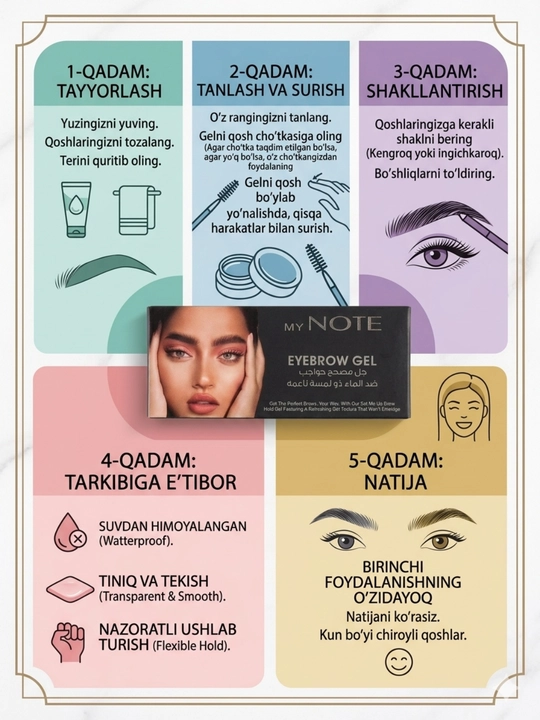 Qosh uchun gel,fiksatotr  MY NOTE Eyebrow Gel - 