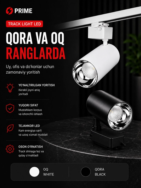 TRACK LIGHT LED 40W 6000k oq P2 yoritgichi - 