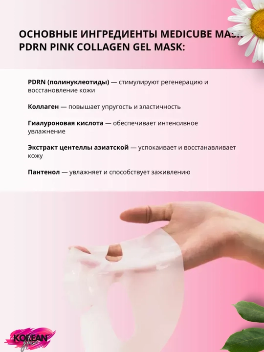 Medicube PDRN Pink Collagen Gel Mask gidrogel niqobi, 1 dona