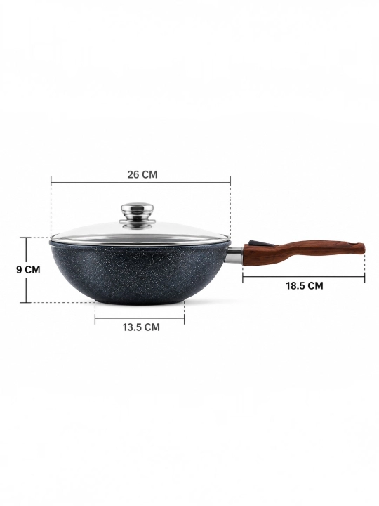 Wok ( ГРАНИТ ) Gardarika из России — гранитное антипригарное покрытие,объём: 3л, 4л