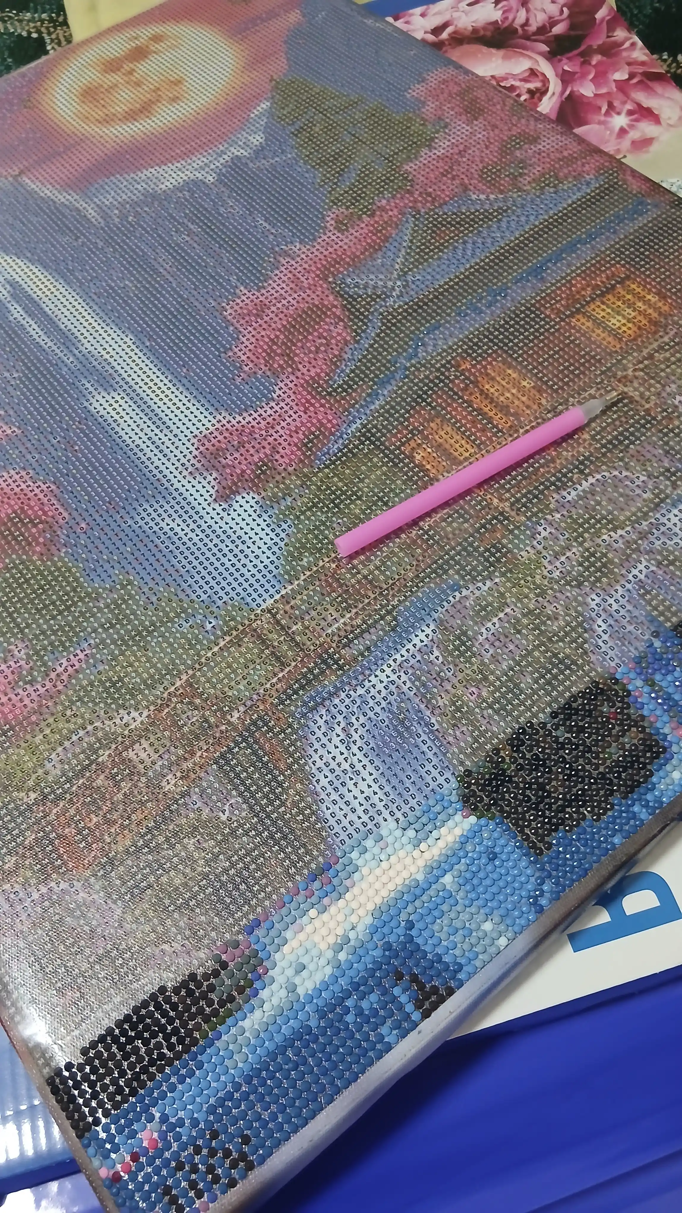 Olmos mozaika, ramka ostidagi mato, 40 x 50 sm