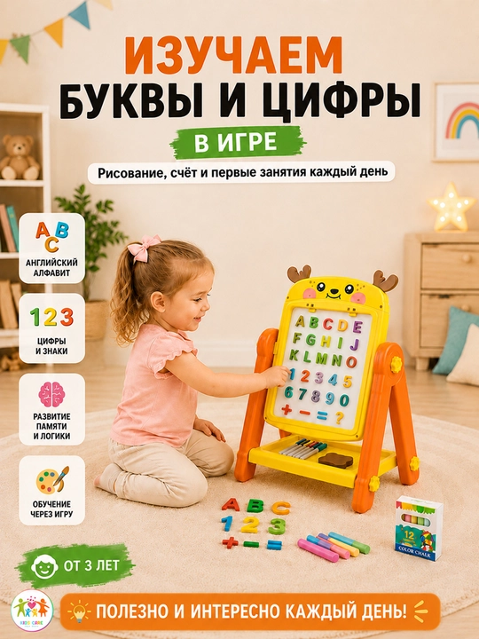Доска для рисования магнитная. Мольберт